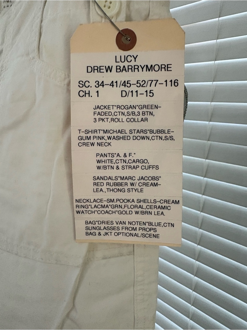 Film worn - Drew Barrymore 50 first dates pants from the movie